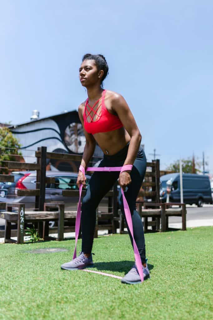 Beginner workout using resistance bands